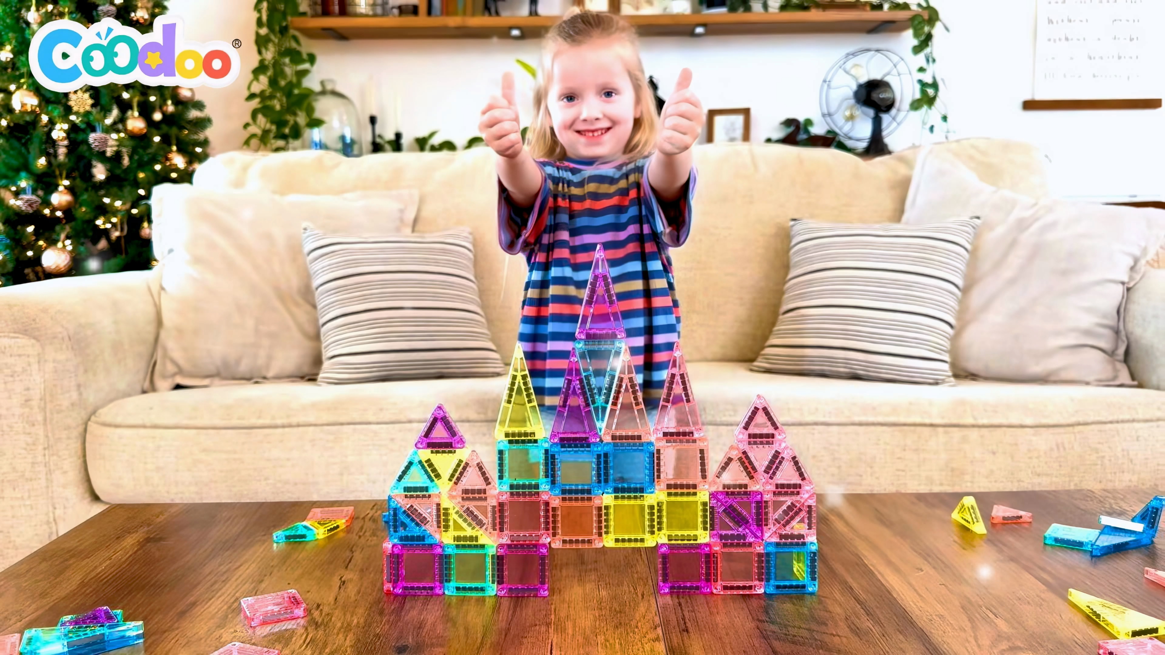 Amazon.com: Coodoo Mini Magnetic Tiles Travel Set with Iron Box