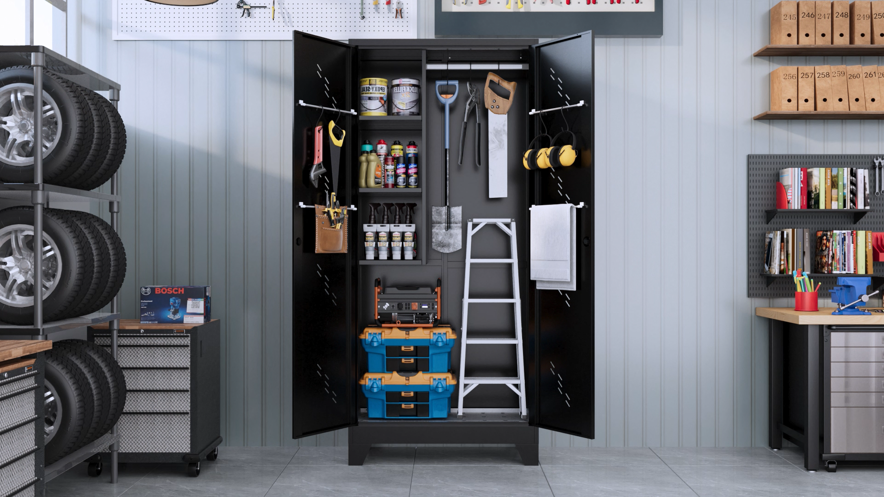 Amazon.com: VASAAOSD Metal Garage Storage Cabinet, 75” Cleaning