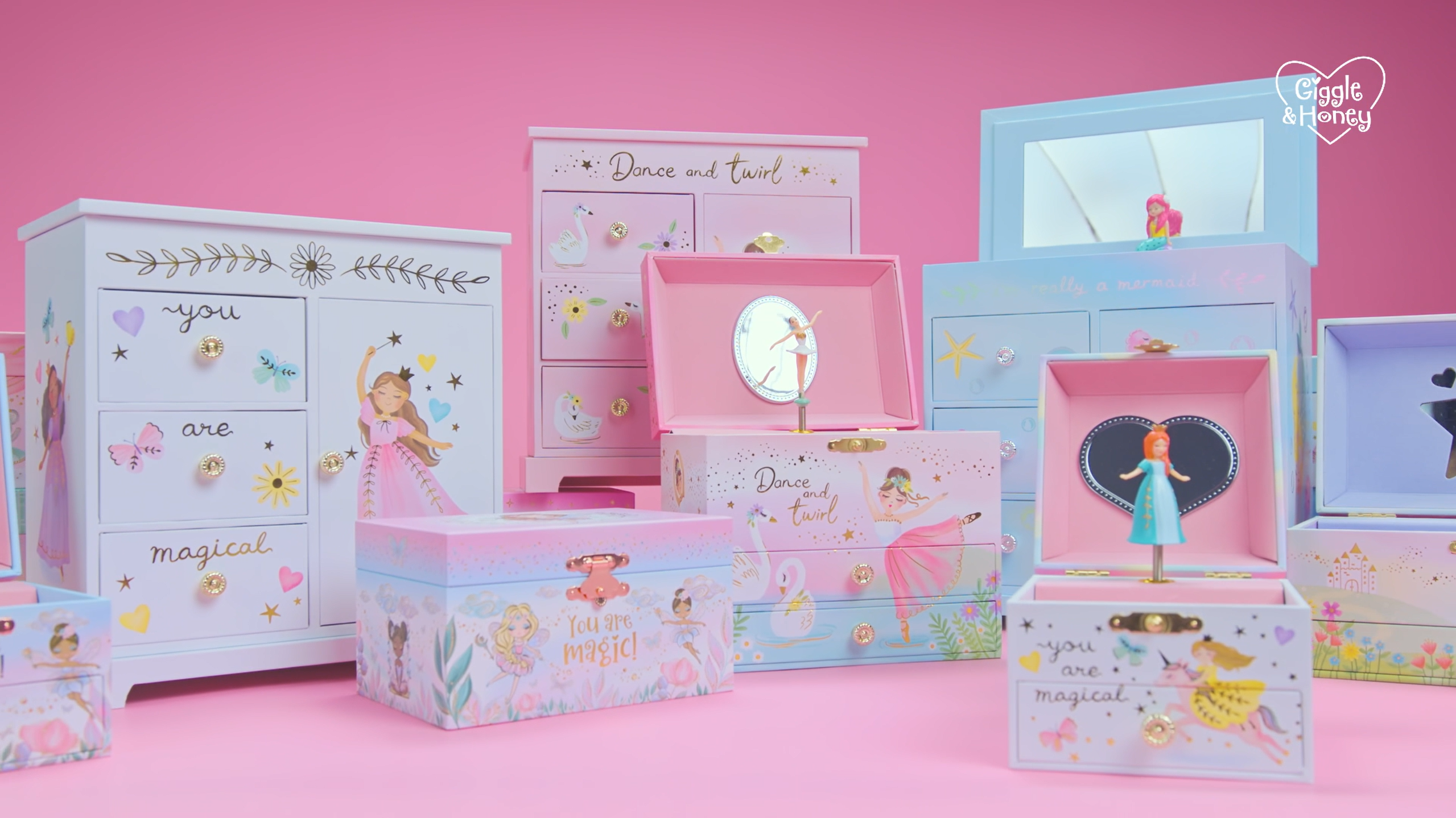 Giggle & Honey Musical Fairy Jewelry Box for Girls - Kids Music