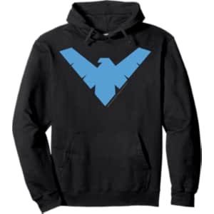DC Comics Nightwing Classic Superhero Blue Logo Pullover Hoodie