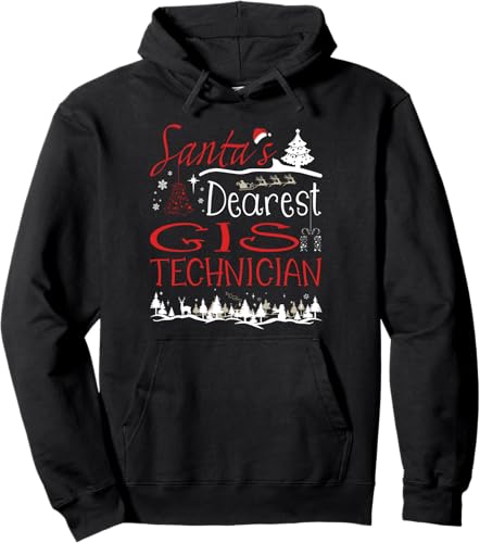 GIS Technician - Sudadera con capucha divertida de Navidad Negro -