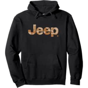 Jeep Iconic Distress Camo Logo – Officially Licensed Pullover Hoodie