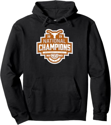 Texas Longhorns National Champs 2023 - Sudadera con capucha con logotipo de voleibol para mujer, Negro -