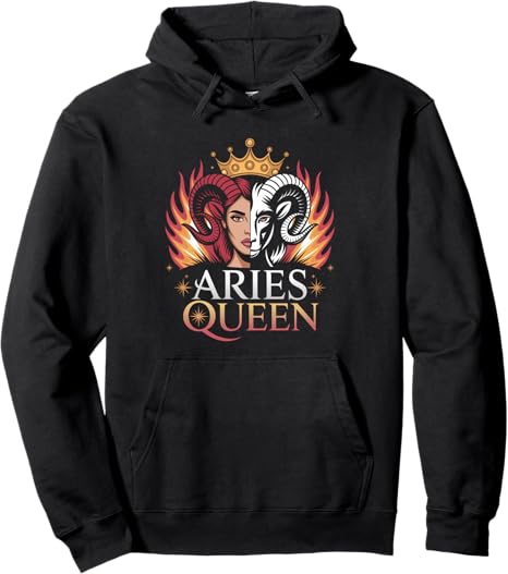 April Birthday Aries Queen Zodiac Sign Pullover Hoodie