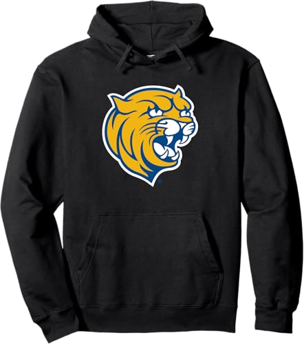 Johnson & Wales Wildcats Icon - Sudadera con capucha con licencia oficial, Negro - Negro,Jaspeado Oscuro,Gris Jaspeado