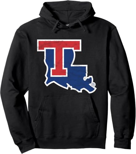 Louisiana Tech Bulldogs Distressed Primary Pullover Hoodie