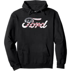 Ford Script American Flag Logo Pullover Hoodie