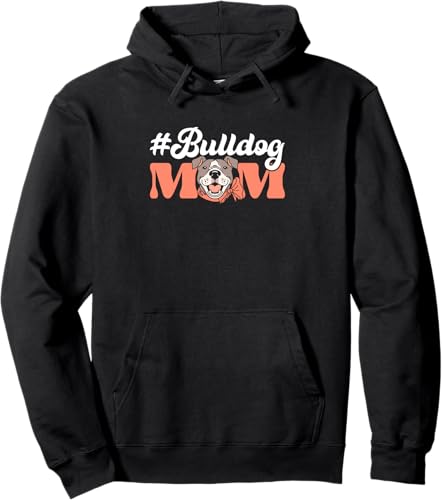 Hashtag Bulldog Mom Dueño de perro Sudadera con capucha American Bully, Negro -