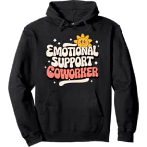 Funny Emotional Coworker Retro Work Bestie Pullover Hoodie