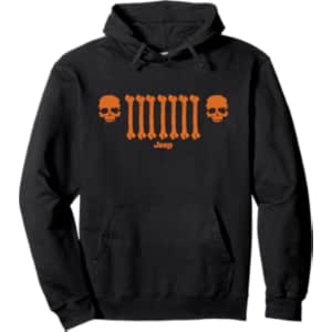 Jeep Bone Grille Orange Pullover Hoodie