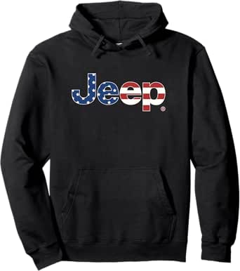 Jeep Flag Wordmark Logo Officially Licensed Pullover Hoodie