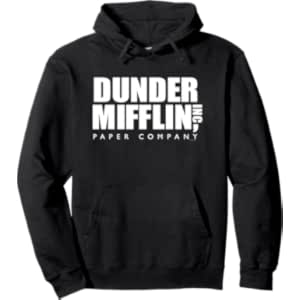 NBC The Office Dunder Mifflin Unisex Adult Black Small Classic Pullover Hoodie