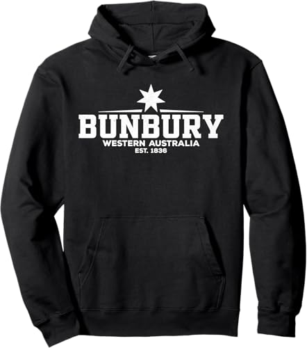 Bunbury Australia Pullover Hoodie Black,Navy Blue,Dark Heather Grey,Royal Blue