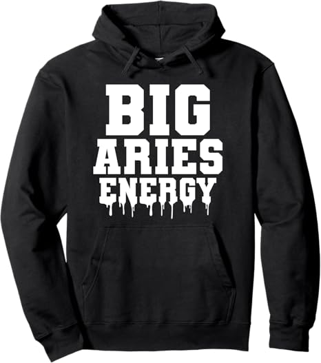 Big Aries Energy Aries Zodiac Sign March April Birthday Pullover Hoodie
