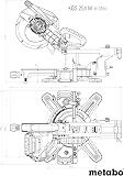 Metabo scie à onglets et à tronçonner KGS 254 M – 613254000 – Avec ligne de coupe de précision (Precision Cut Line), lame de 254 mm et fonction de traction – Câble de 2 m - 2