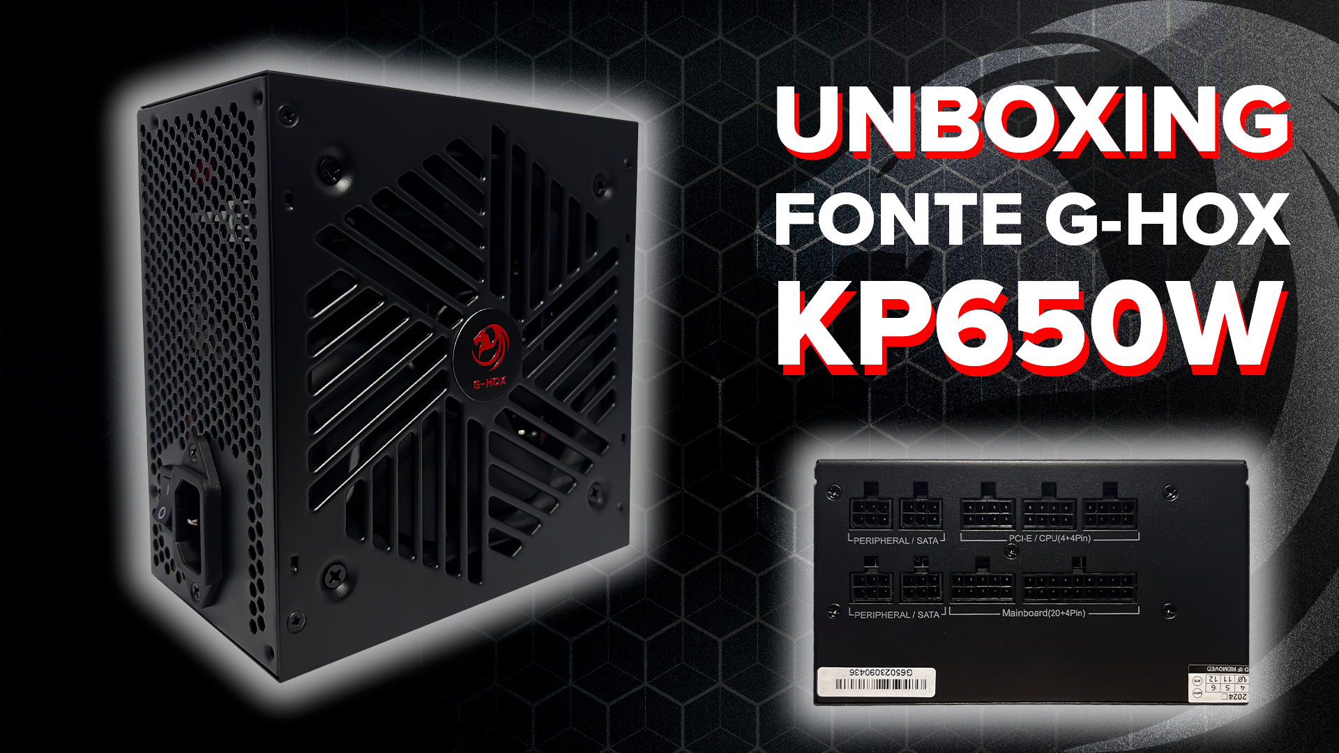 FONTE G-HOX KP650W FULL MODULAR 80 PLUS BRONZE COM CABO DE FORÇA