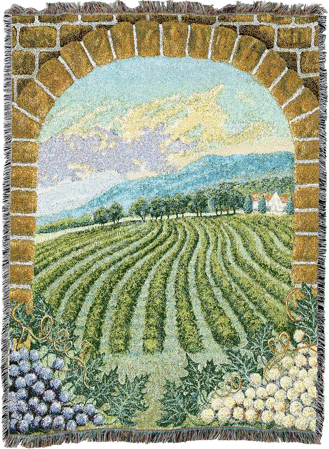 Pure Country Weavers Vineyard Blanket - Garden Floral Gift Tapestry Throw Woven from Cotton - Made in the USA (72x54)