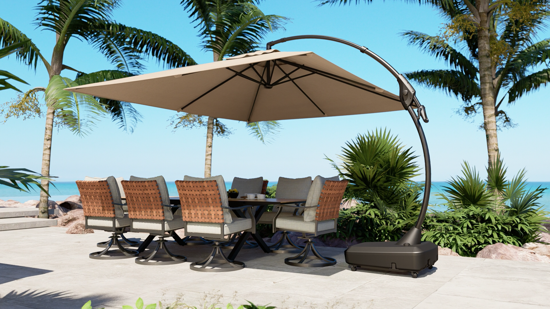 Watch Grand patio Napoli 10x13 FT Rectangular Offset Umbrella on Amazon Live