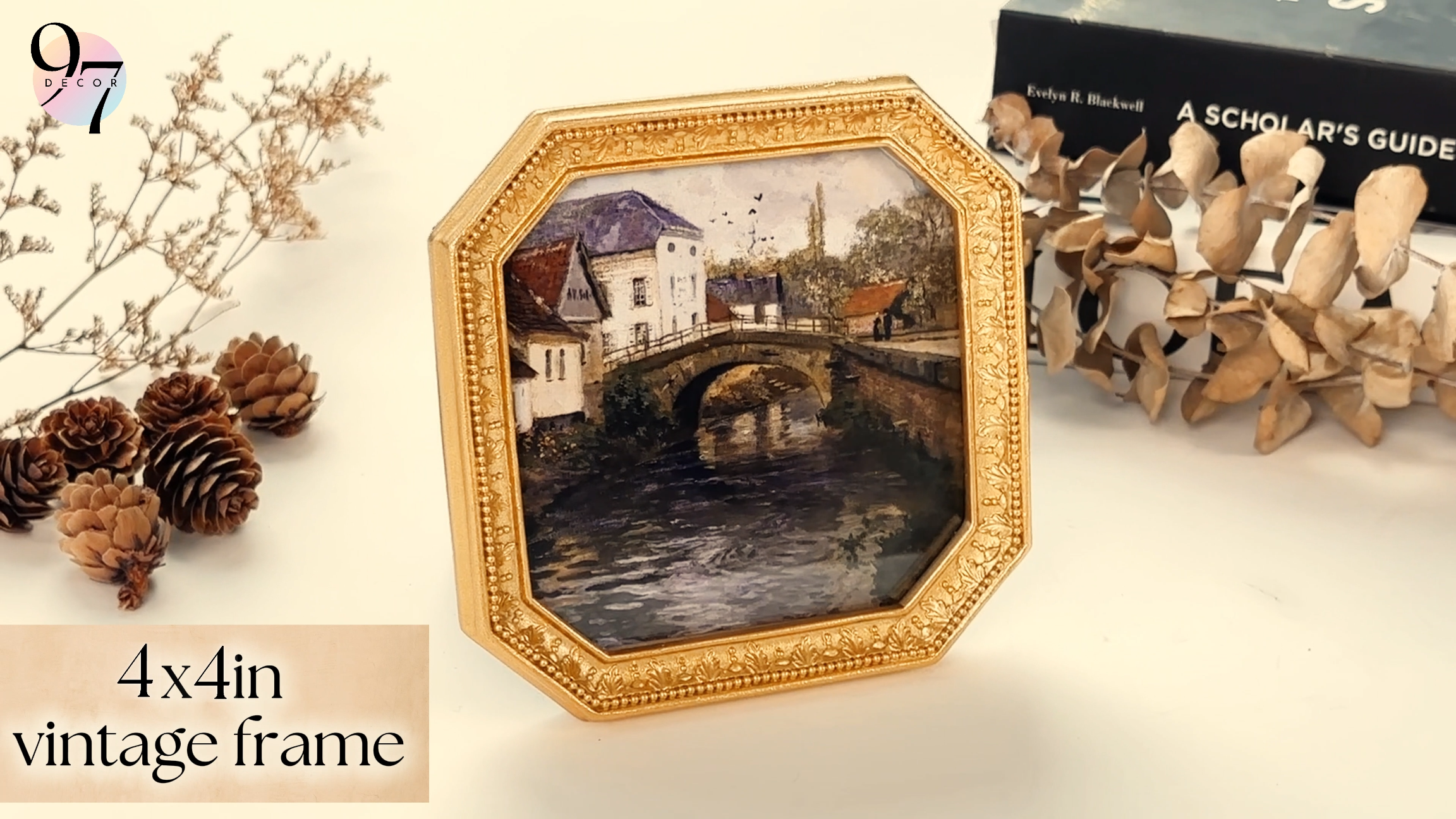 Amazon.com - 97 Decor 4x4 Vintage Picture Frame - Gold Antique