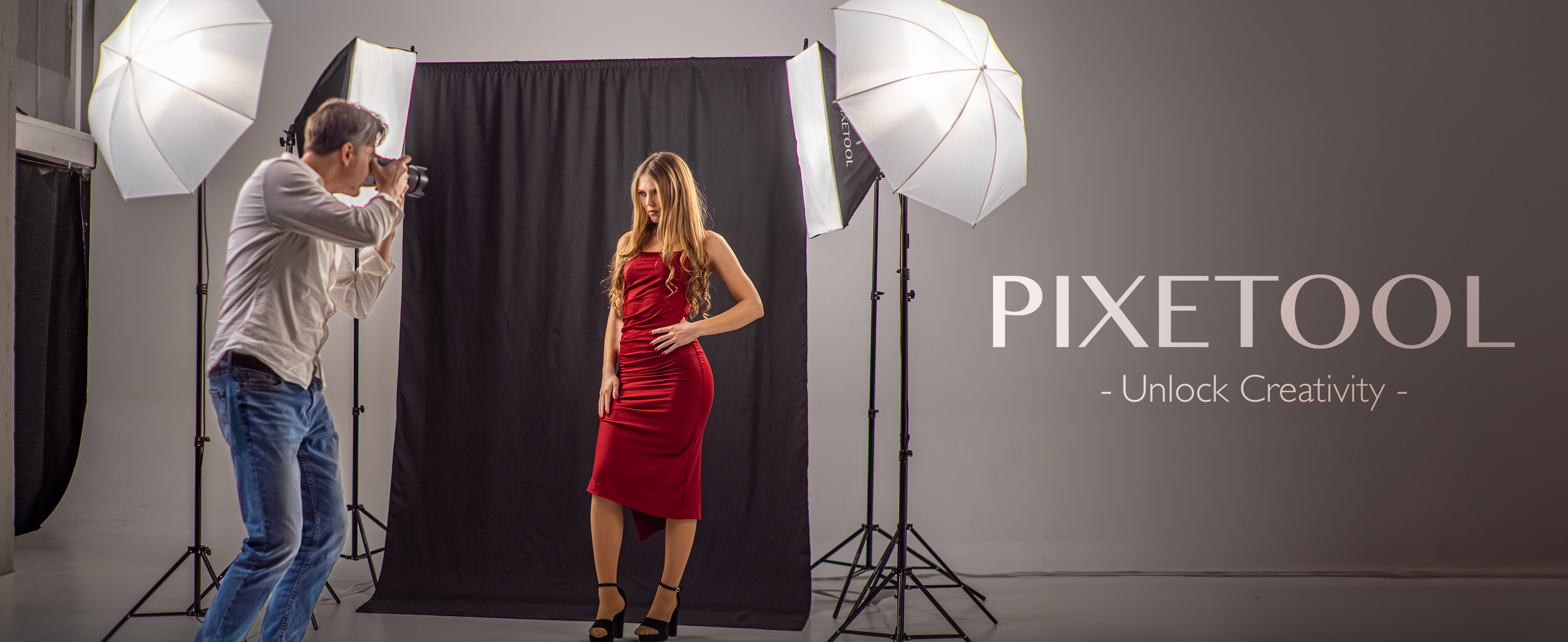 PIXETOOL Kit Studio Photo et Éclairage – Softbox - Écran de Projection - Fond Vert avec Support (3m x 3m) - 3X Toile de Fond Photo - Appareil Photo