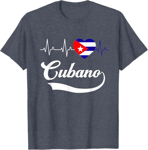 Miniatura 4 de Cubanito Baseball Flag Heart Souvenir Cubano Cuba Men Boy T-Shirt Black,Navy Blue,Dark Green,Dark Heather Grey,Heather Blue,Sapphire Blue,Royal