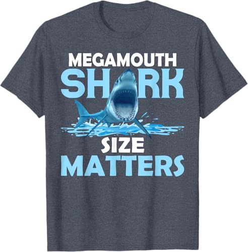 Miniatura 5 de Mega Shark Size Matter Fun Shark Puns T-Shirt Black,Navy Blue,Asphalt Grey,Brown,Olive Green,Dark Heather Grey,Heather Grey,Heather