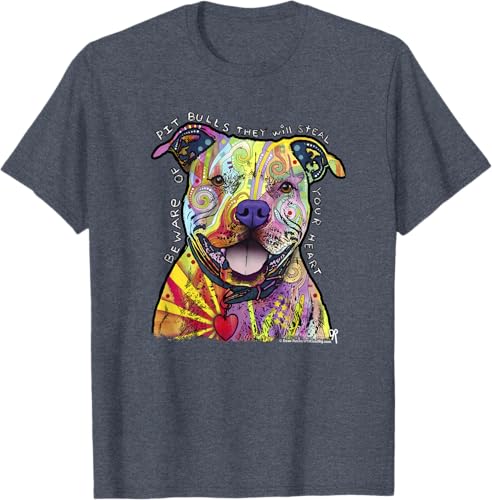 Miniatura 4 de Beware Of Pit Bulls, Dean Russo Pitbull Original - Dog Lover T-Shirt Black,Navy Blue,Asphalt Grey,Slate Grey,White,Cranberry Red,Kelly Green,Olive