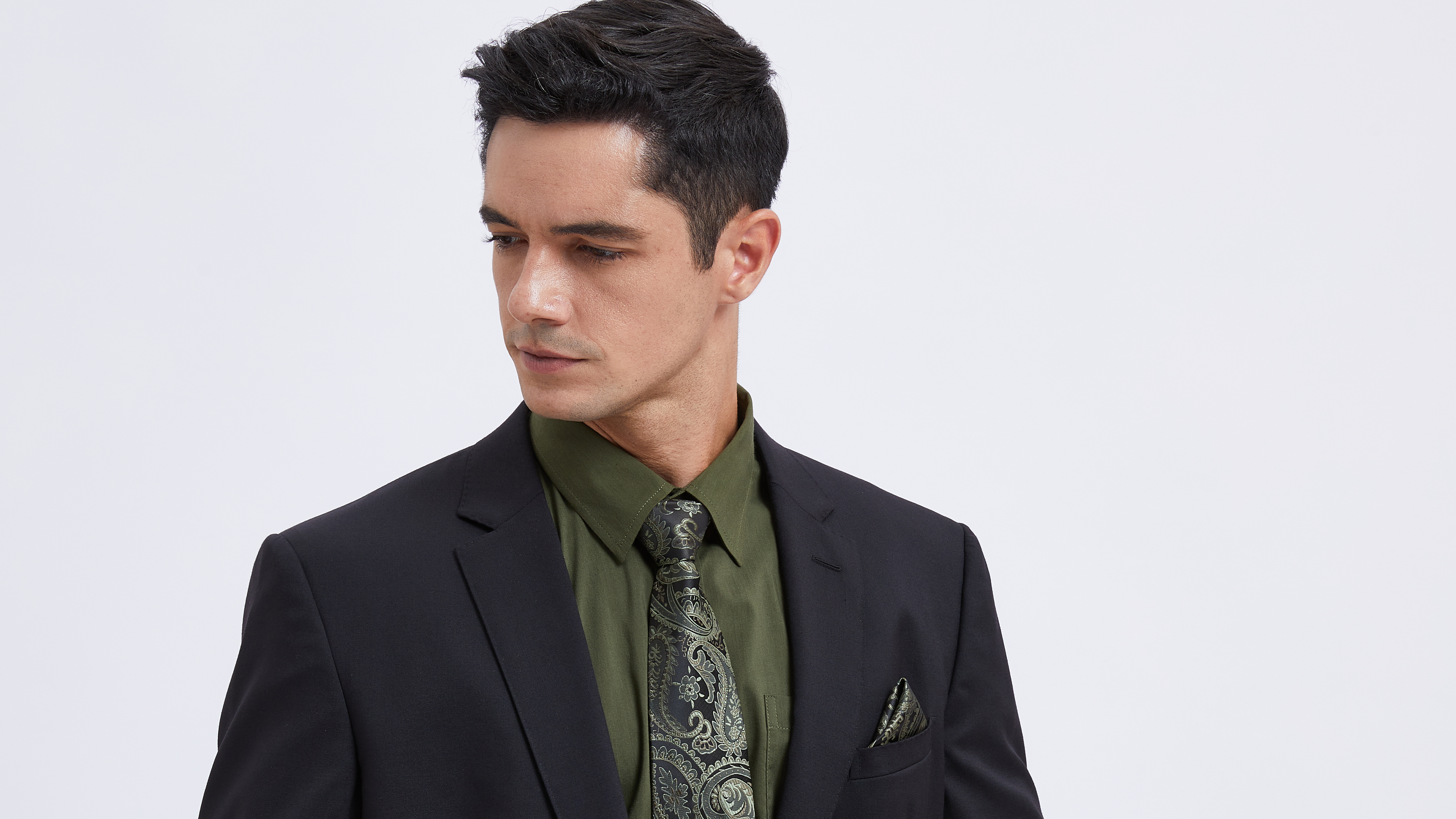 Milano Moda Camicia Da Uomo A Maniche Lunghe Con Cravatta E Fazzoletto Coordinati Sg21a Argento 15 15 12 34 35~p111370081