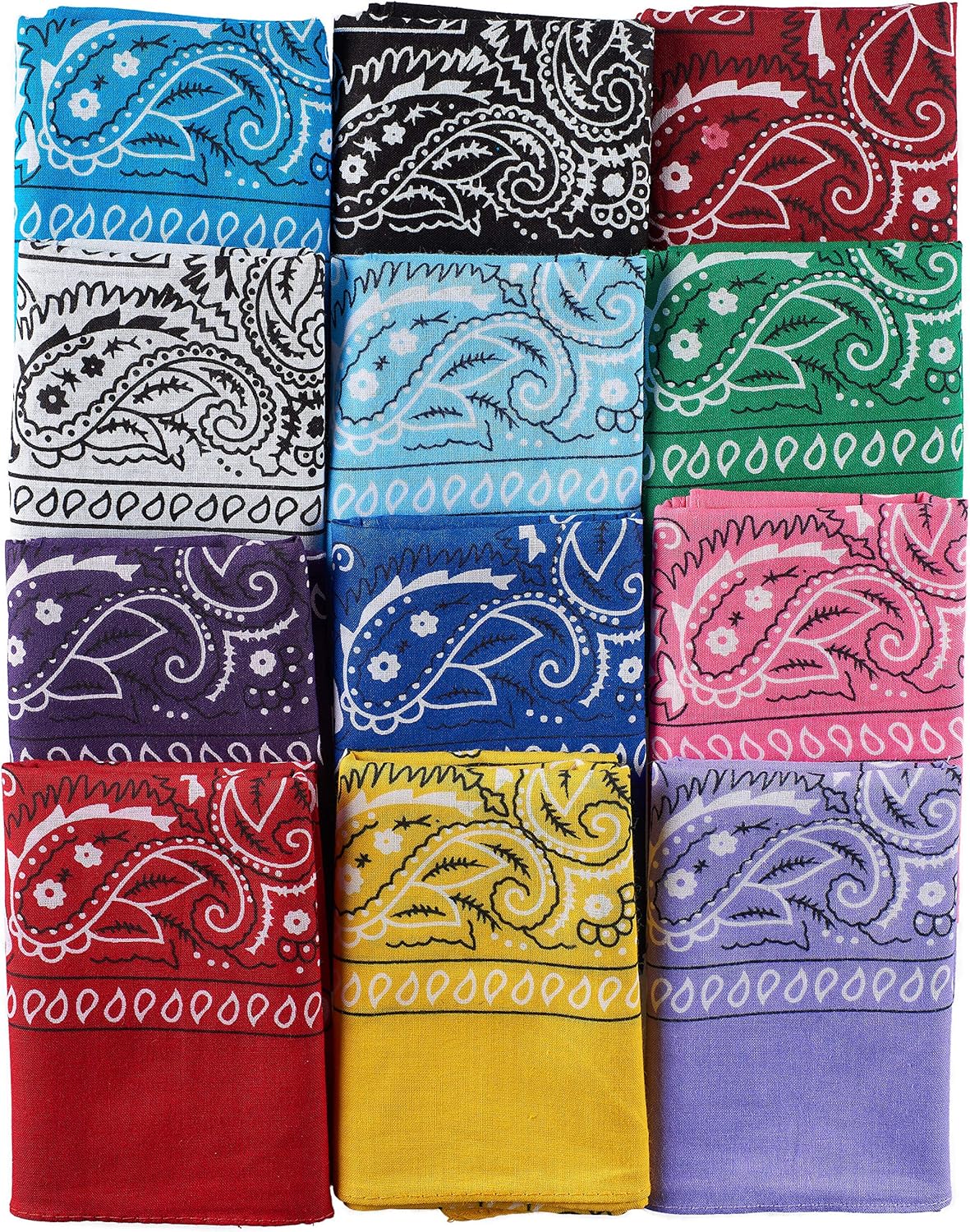 Miniatura 2 de NJ NoveltyDocena de bandanas estampadas + una bandana estampada previamente anudada, de motociclista