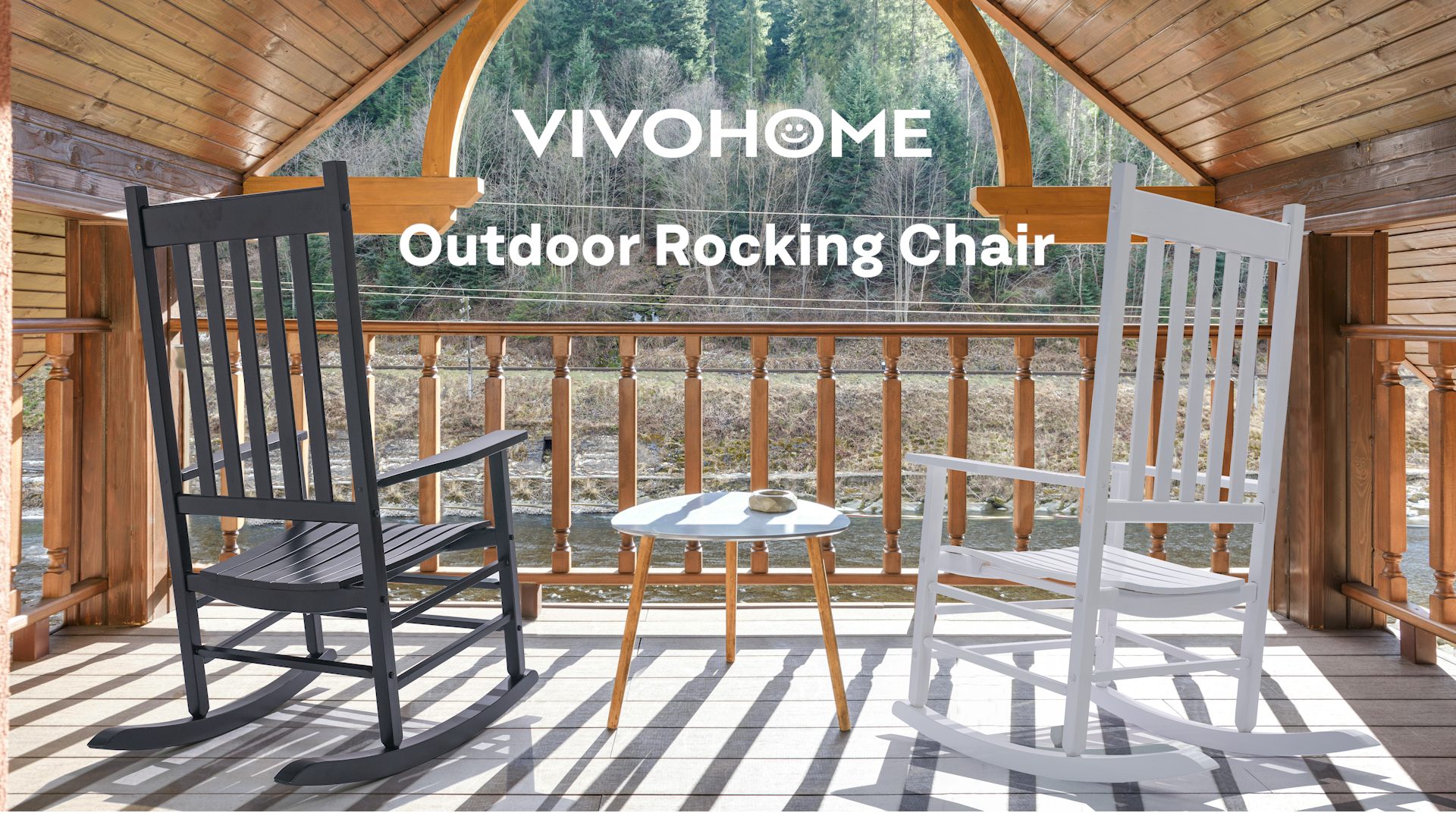 Amazon.com: VIVOHOME Oversized Wooden Rocking Chair with