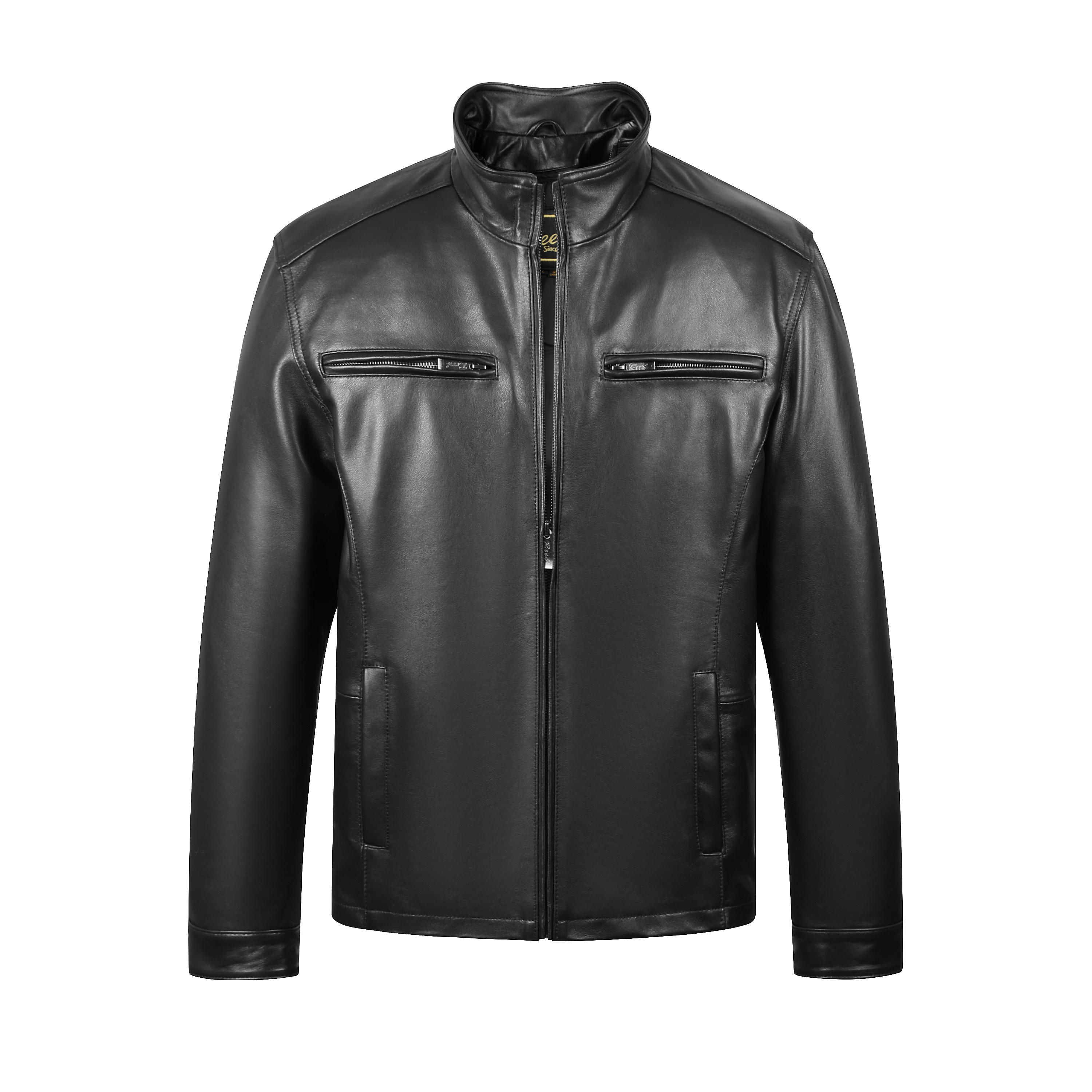 REED EST. 1950 Men's Jacket Genuine Lambskin Leather Stand UP