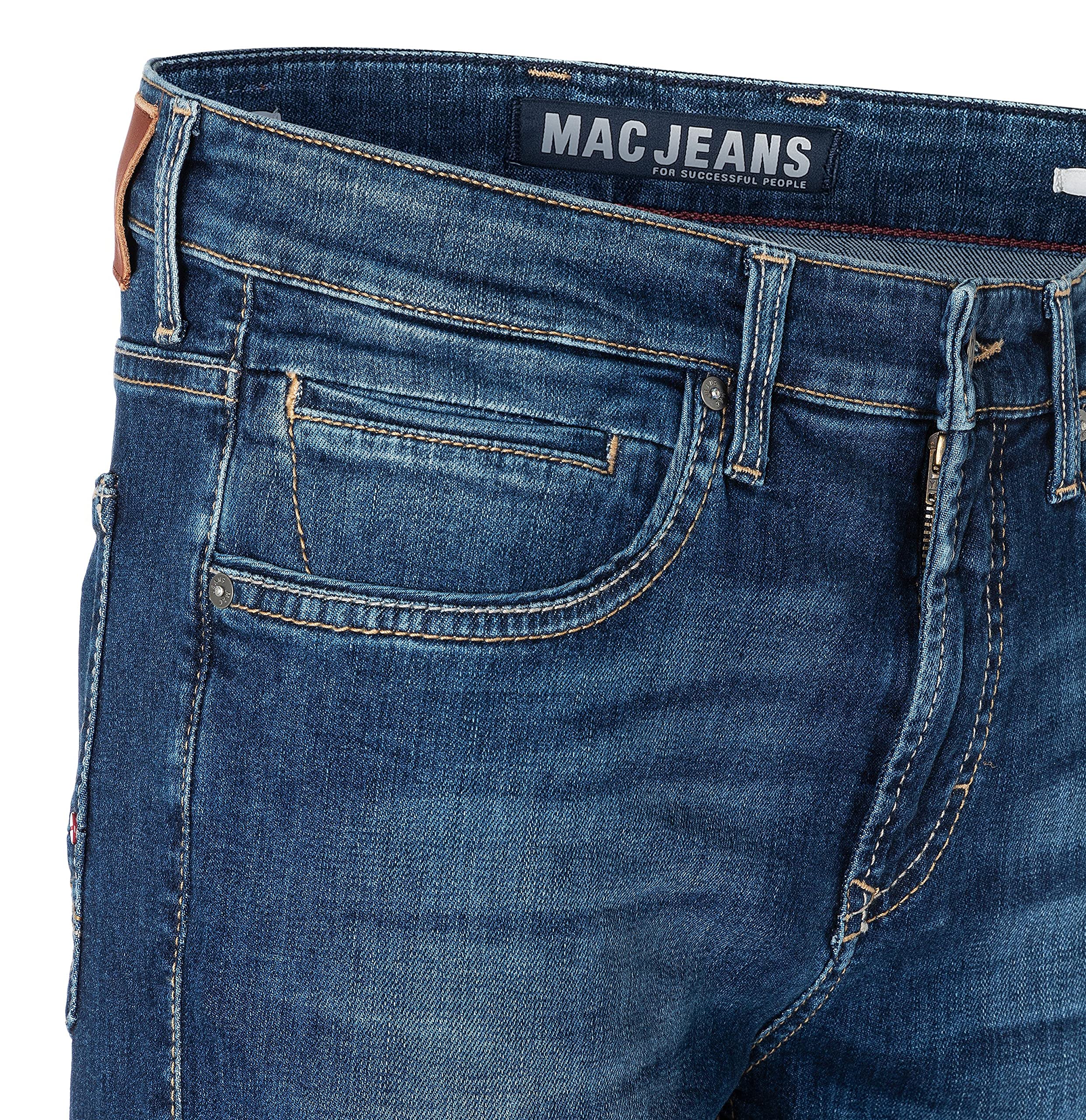 MAC Jeans Herren Jeans Hose Arne Pipe Stretchdenim Blue Used