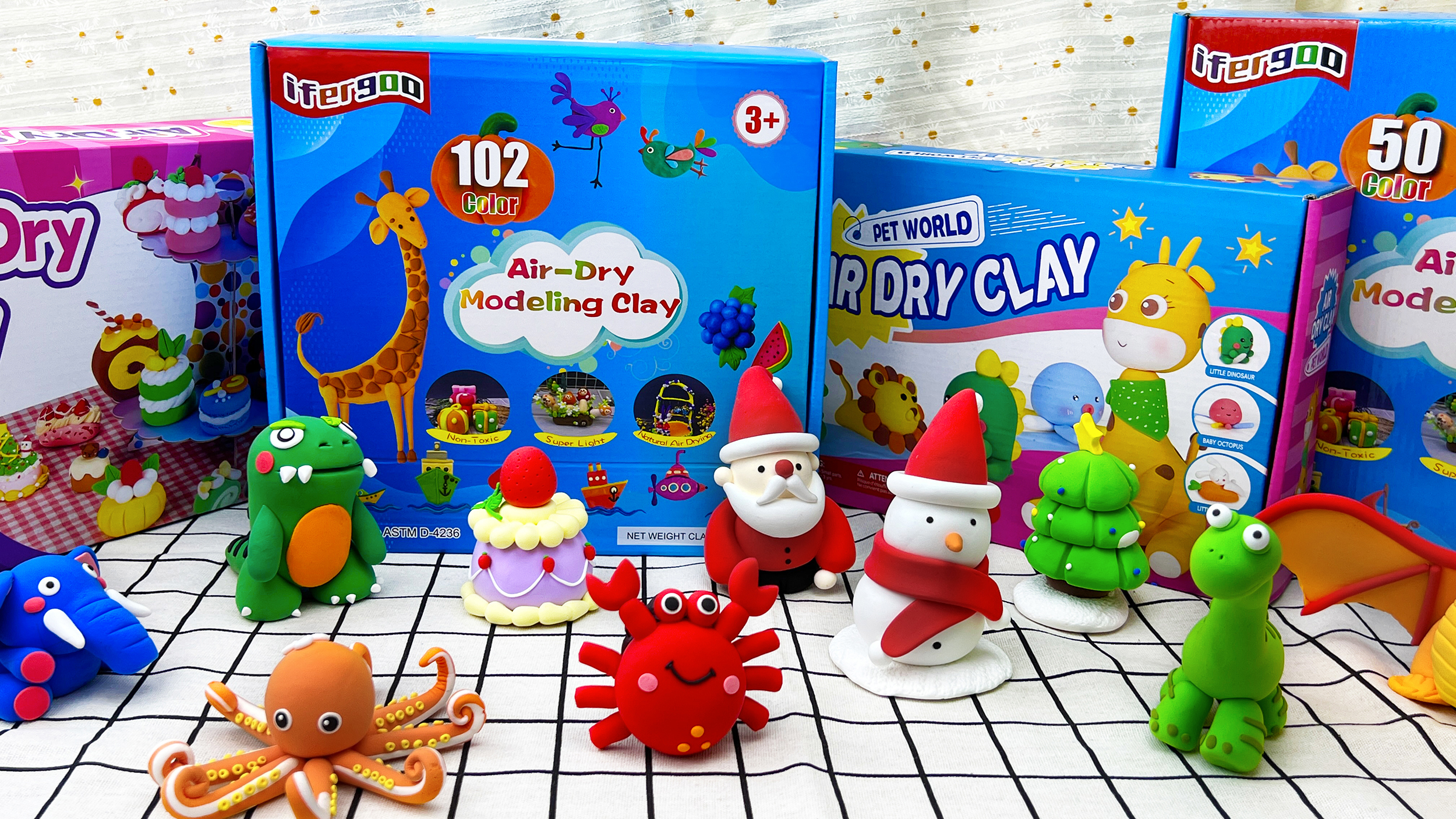 Amazon.com: ifergoo Air Dry Clay for Kids - 102 Colors Modeling