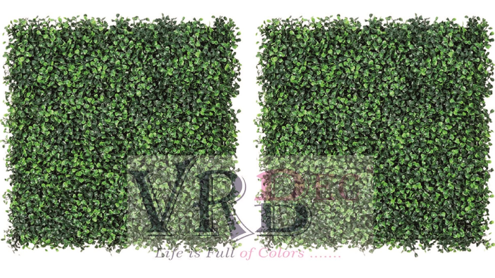 Genson VRB Dec Artificial Grass Vertical Wall Small Leaves Tiles | Vertical Garden Wall Tiles (40 X 60 cm) (Pack of 2), Green-image-4