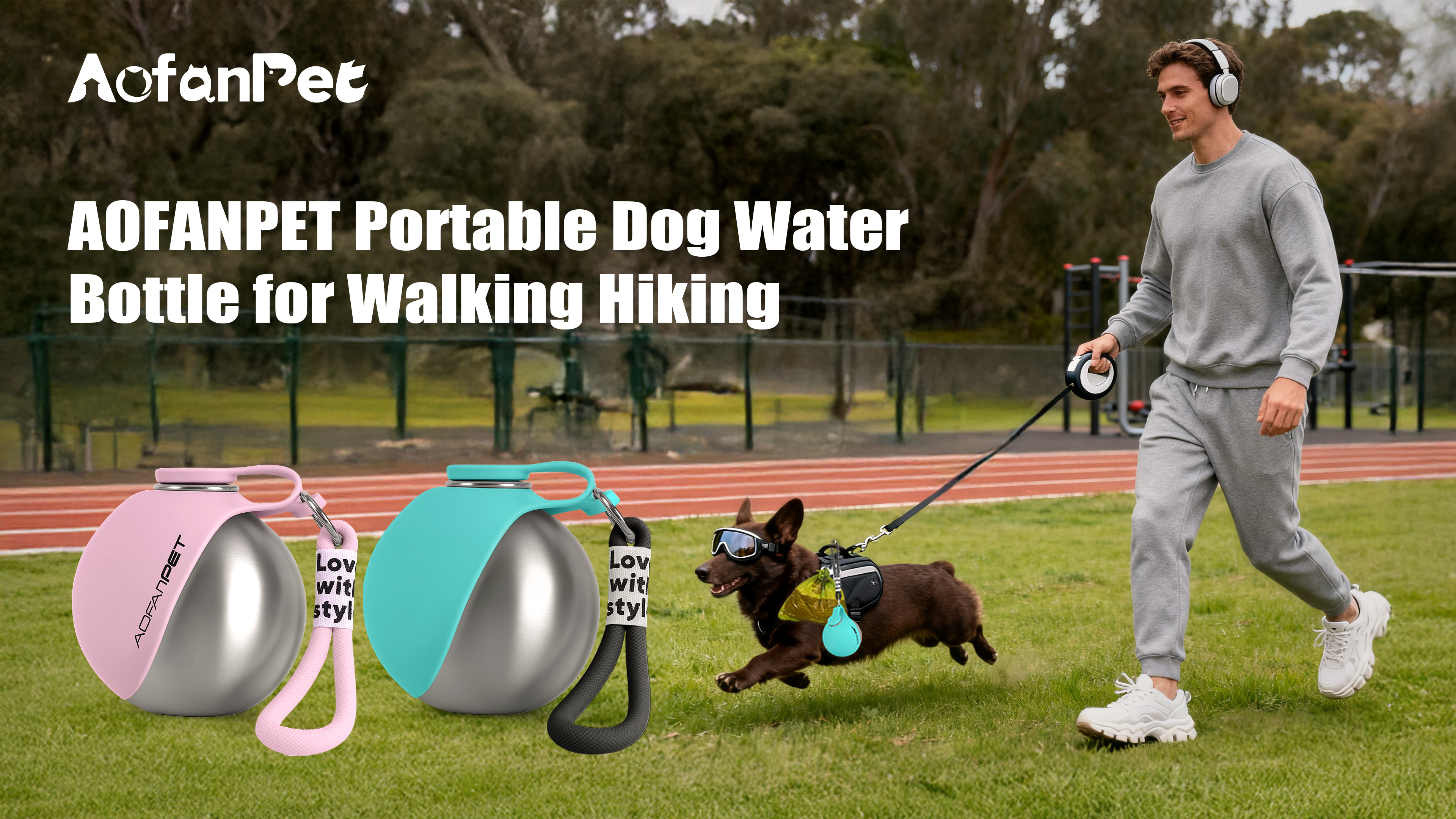 Pet Supplies : AOFANPET Portable Dog Water Bottle 10oz Stainless