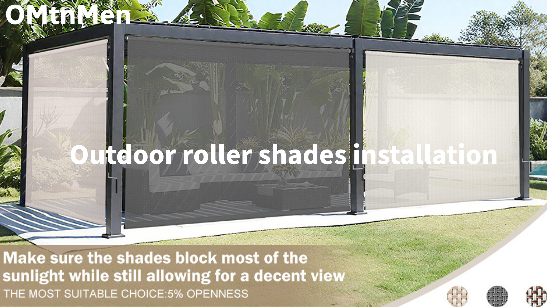 Amazon.com: OMtnMen Outdoor Roller Shade for Patio Gazebo Pergola