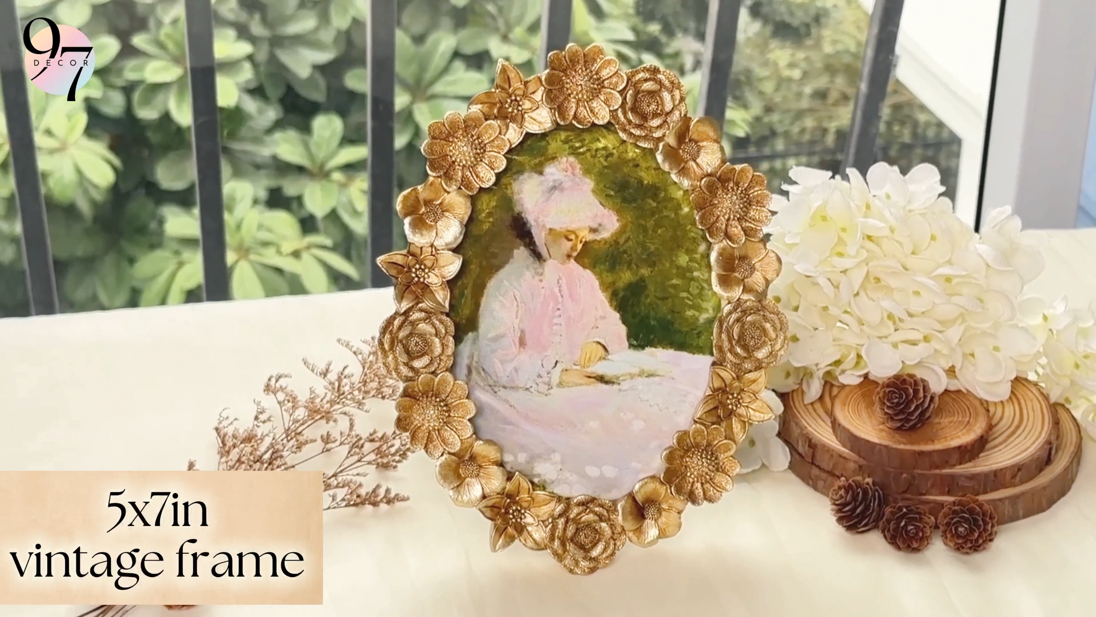 若石讃花 額縁付き レトロ アンティーク Amazon.com - 97 Decor Gold Oval Picture Frame 5x7, Vintage Ornate