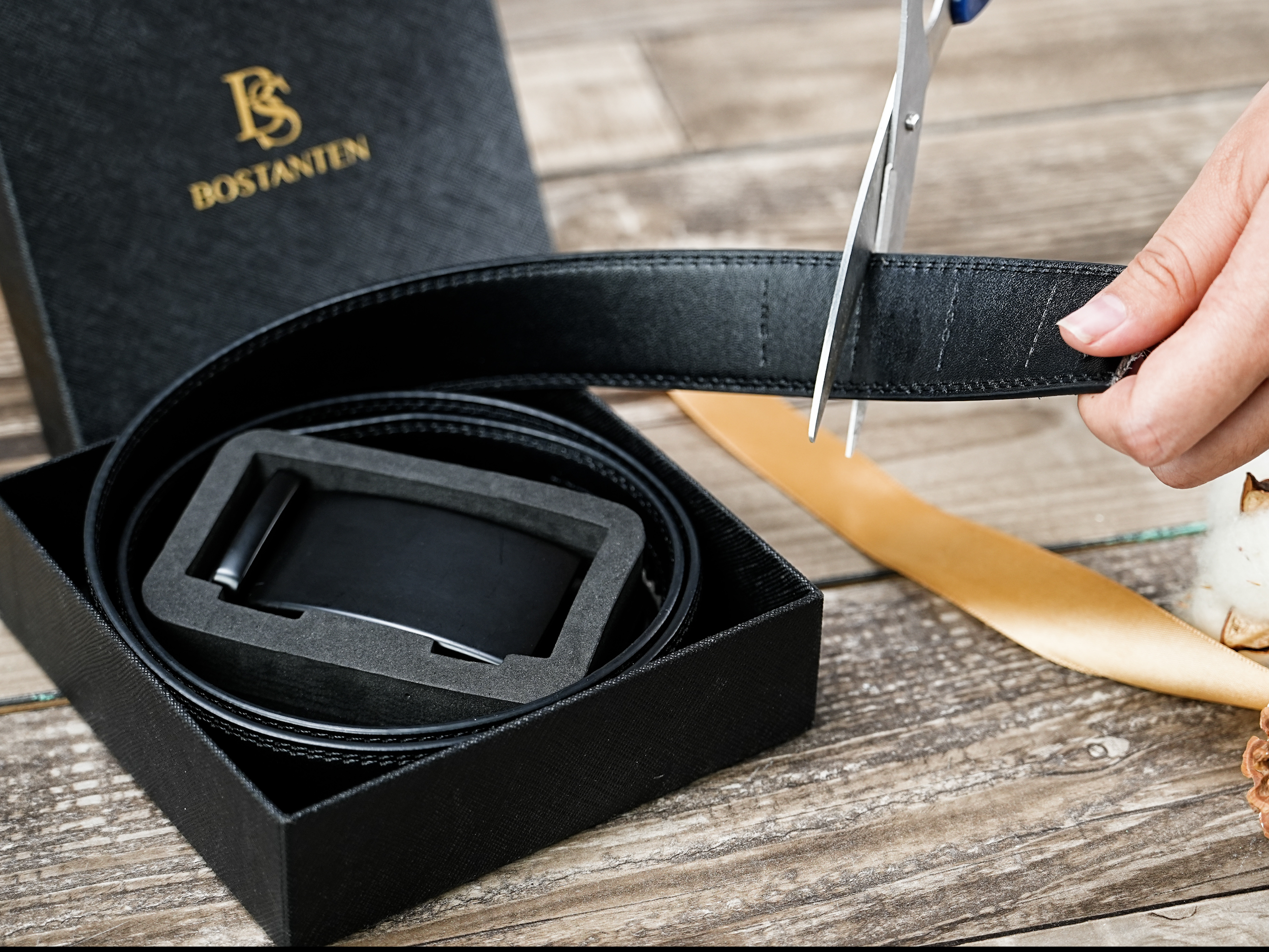 BOSTANTEN Mens Belt Leather 2 Pack Ratchet Belt For Men Dress and Casual  with Adjustable Buckle, Trim to Fit at Amazon Men's Clothing store