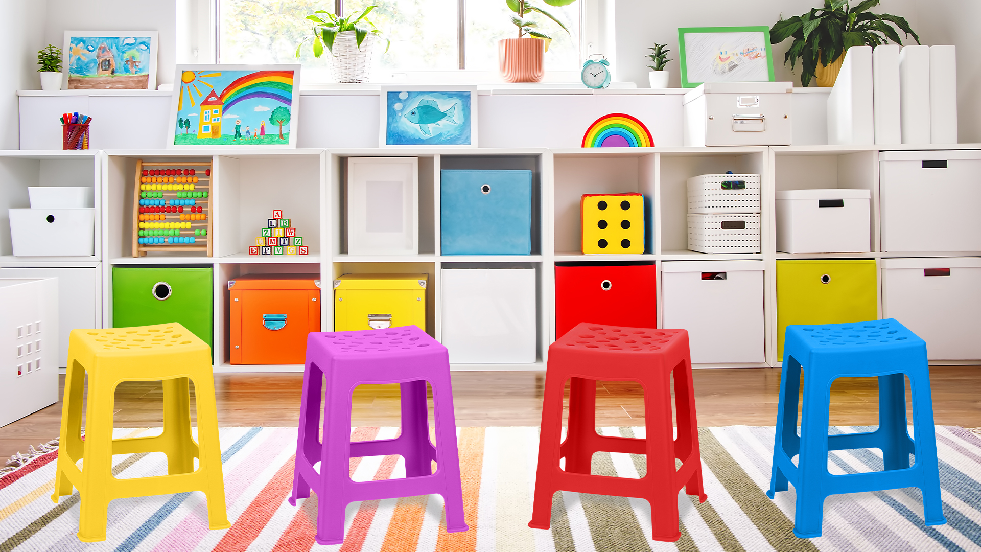Amazon.com: TURSTIN 12 Pack Stackable Classroom Stools Plastic