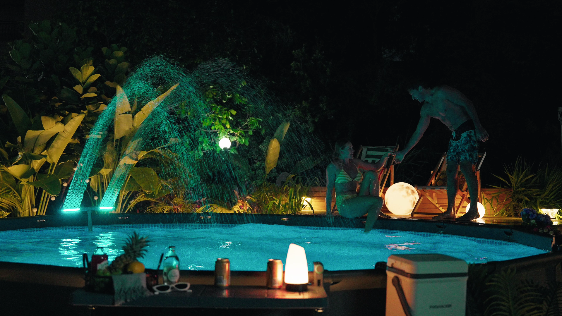 Pool Water Feature Solar Pool Fountain With LED Lights - Remote Controlled Floating  Fountain Remote Control Pool Fountain, image size:1920x1080