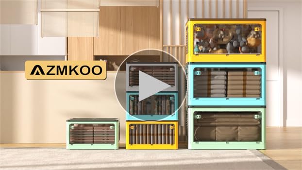 Amazon｜AZMKOO 収納ボックス 折り畳み 蓋付き 全方向から取り出せる