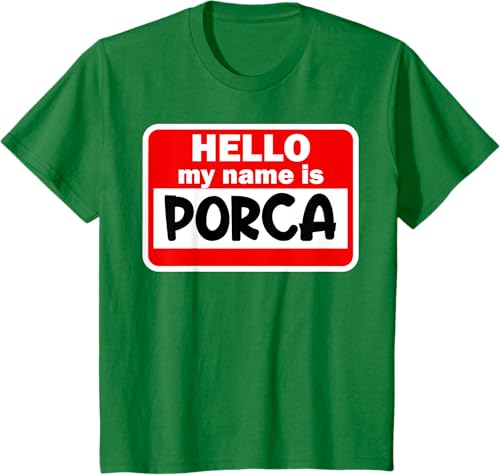 Miniatura 3 de Porca Hello Hi My Name Is Tshirt Name On Custom T-Shirt