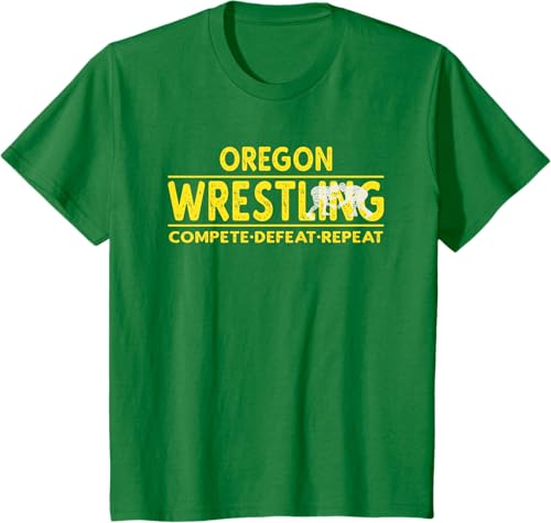 Miniatura 37 de Oregon Wrestling - Compete, Defeat, Repeat T-Shirt Negro,Azul Marino,Asfalto,Blanco,Azul Pastel,Arándano,Rojo,Verde Bosque,Verde Kelly,Verde