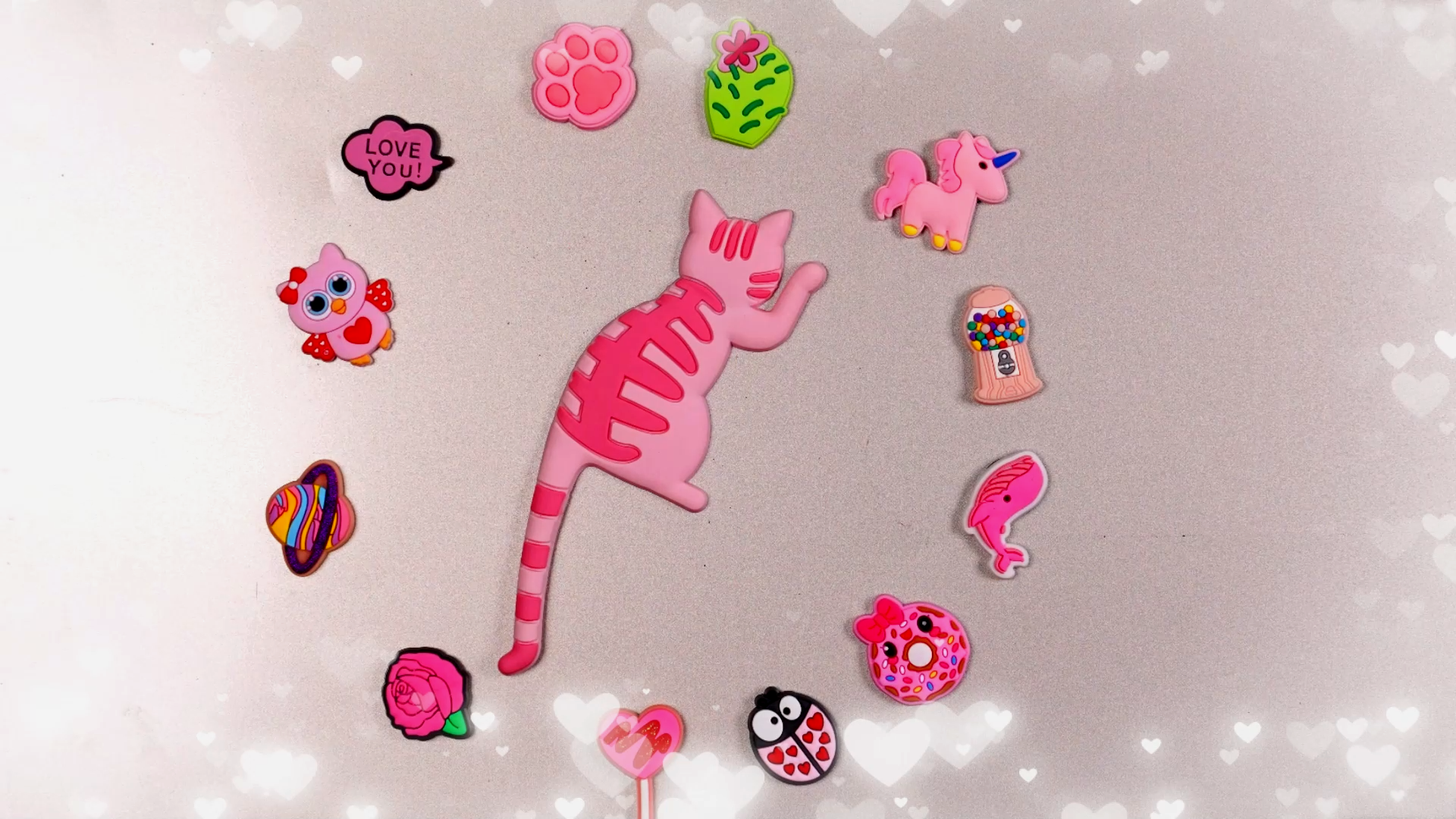 Imanes Decorativos para Refrigerador Gato Rosa, Pack 12 miniatura 7