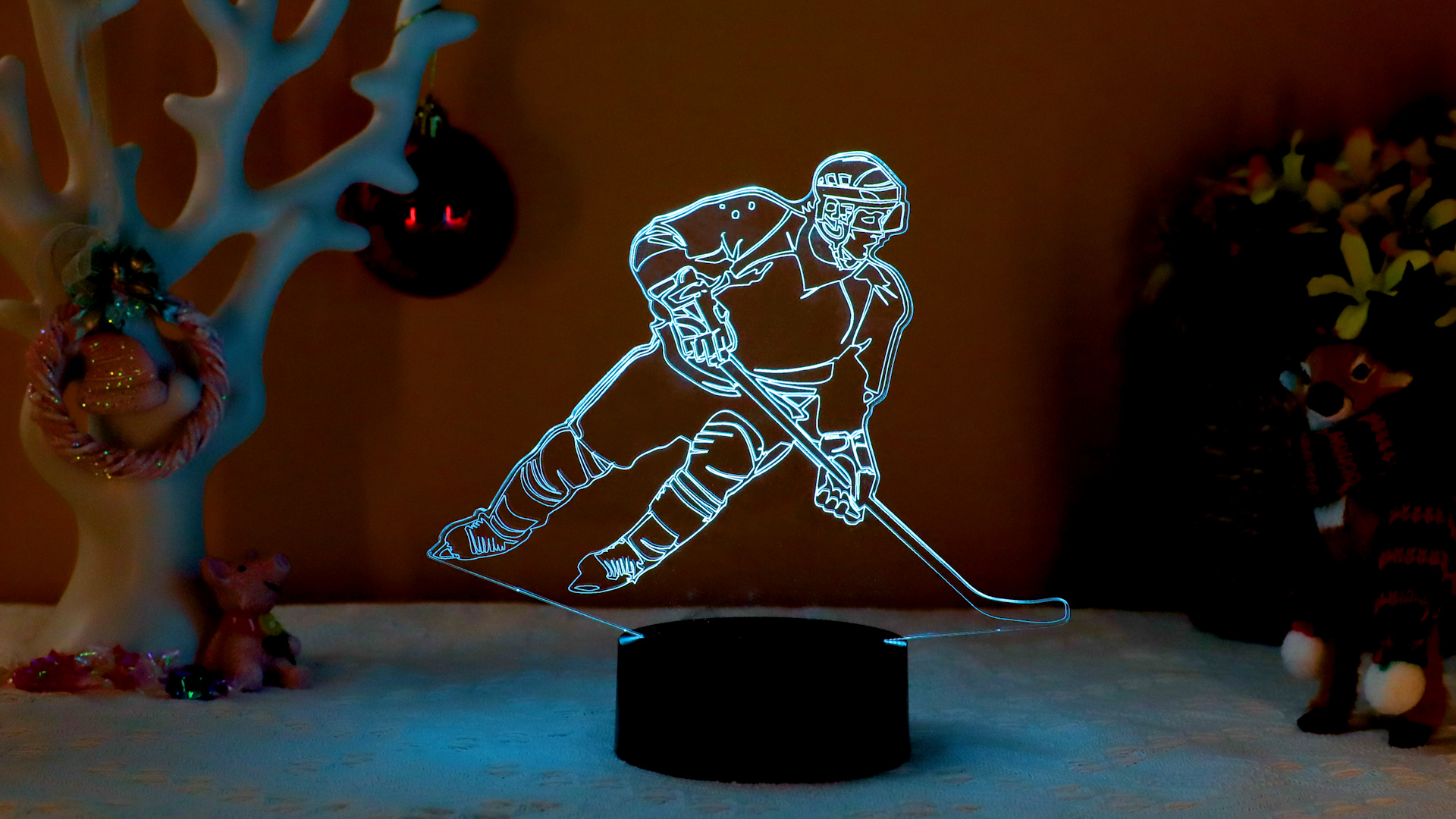 CoolGift Mart Hockey Gifts, 3D Rangers Hockey Lamp with 16 Color