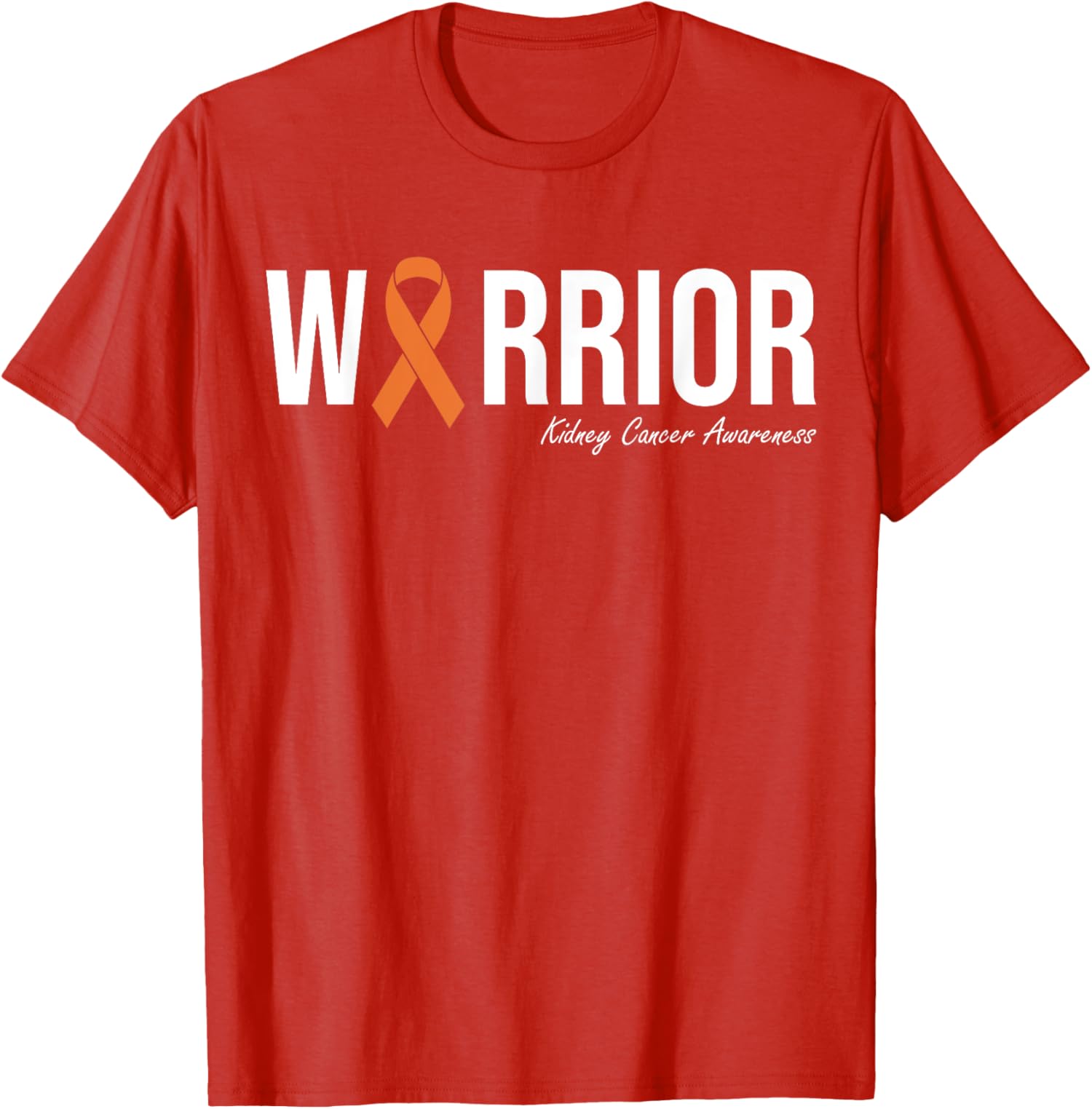 Kidney Cancer Awareness Orange Ribbon Warrior Present Unisex T-Shirt - Picture 8 of 9