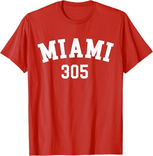 Miniatura 37 de Miami 305 USA American College Font T-Shirt Negro,Azul Marino,Azul Pastel,Arándano,Rojo,Plateado,Hierba,Verde Kelly,Marrón,Verde Oliva,Jaspeado