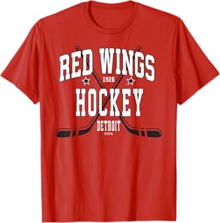 Detroit Red Wings Stars Red Officially Licensed T-ShirtOEKO-TEX STANDARD 100