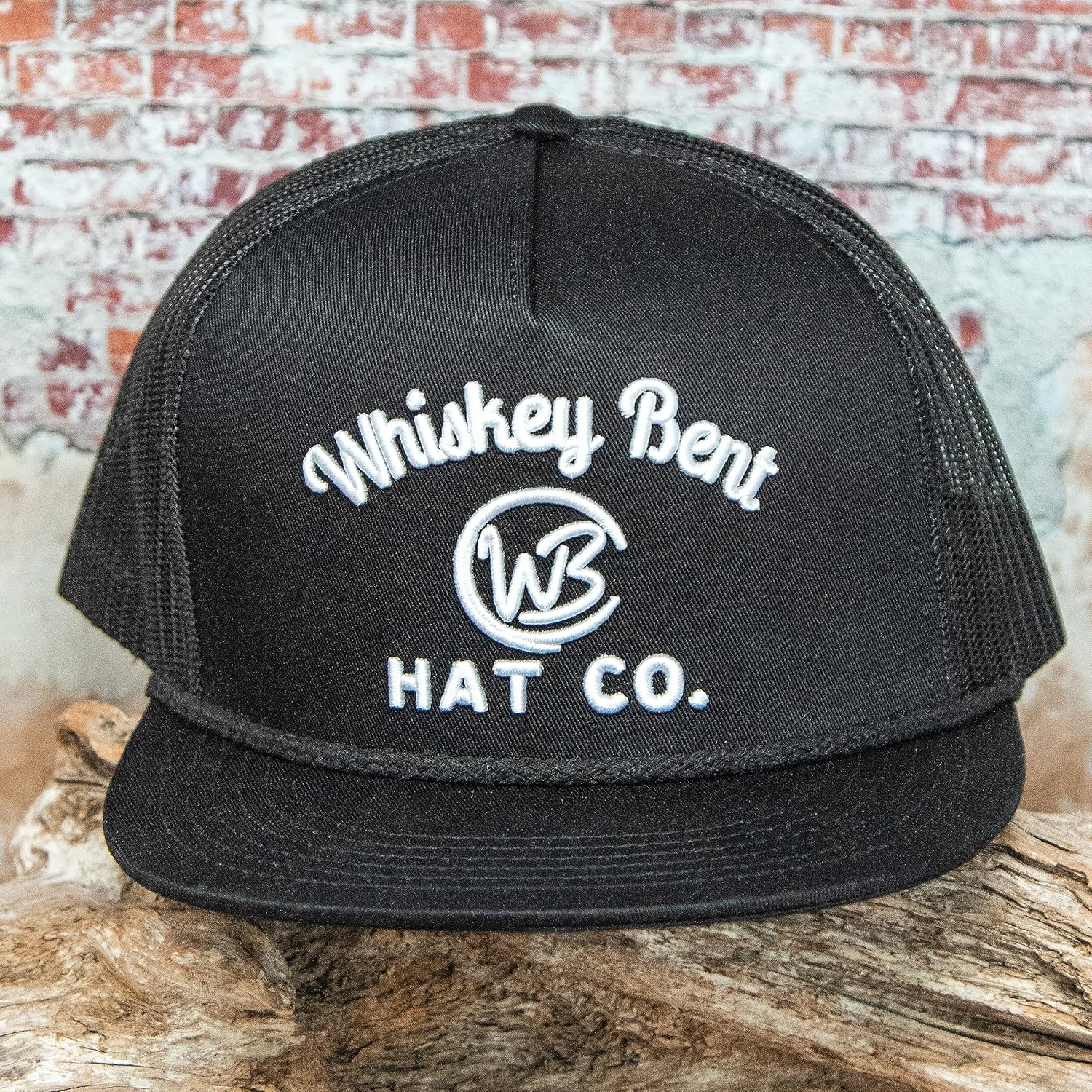 WHISKEY BENT HAT CO. The Johnny Cash Adjustable Snapback Roped Hat Black - Image 2
