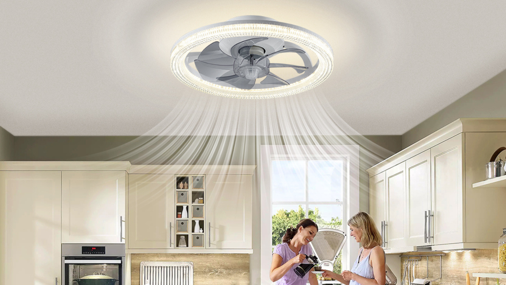 PERSONZ 　WONDERFUL MEMORIES LIGHT Ceiling Fans with Lights and Remote Low Profile Fan Light